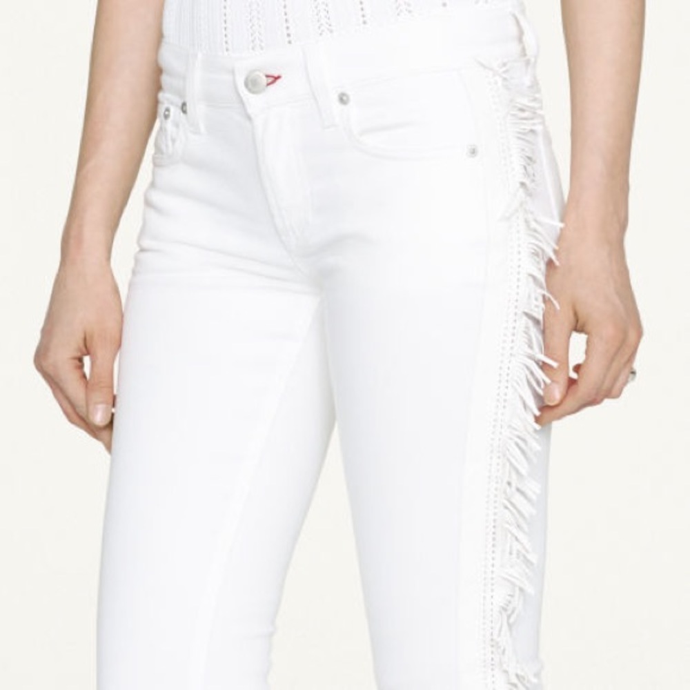 RALPH LAUREN BLACK LABEL 888 leather fringe jeans
